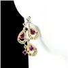 Image 1 : Natural Rhodolite Garnet & Sapphire Earrings