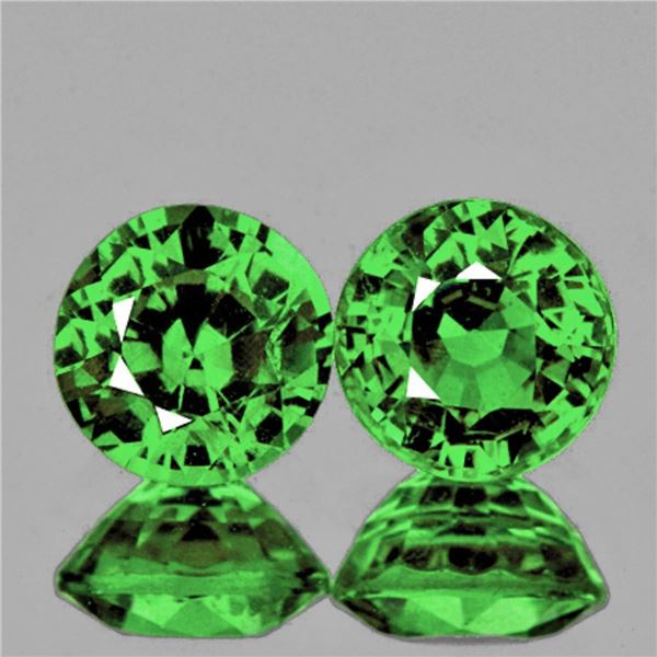 Natural Chrome Green Tsavorite Garnet Pair
