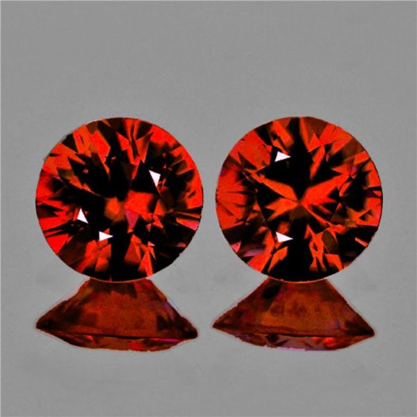 Natural Red Orange Spessartite Garnet Pair {Flawless-VVS}