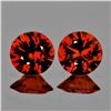 Image 1 : Natural Red Orange Spessartite Garnet Pair {Flawless-VVS}