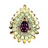 Image 1 : Natural Rhodolite Garnet Peridot Sapphire Ring