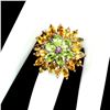Image 3 : Natural Citrine Peridot Rhodolite Garnet Ring