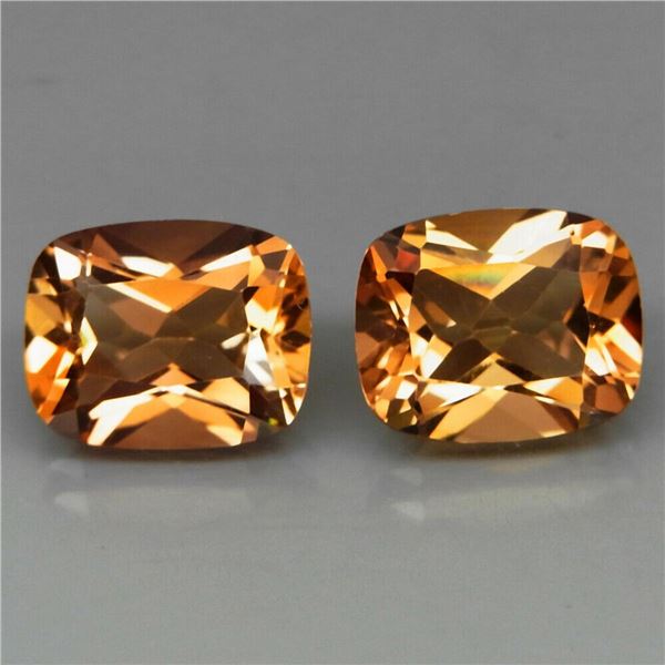 Natural Brazil Peach Champagne Topaz Pair