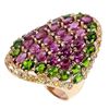 Image 2 : Natural Rhodolite Garnet Chrome Diopside Sapphire Ring