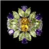 Image 2 : Natural Citrine  Amethyst Peridot Ring
