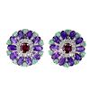 Image 1 : Unheated Columbian Emerald &  Rhodolite Garnet  Earrings