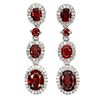 Image 1 : Natural Unheated  Garnet & Topaz Earrings