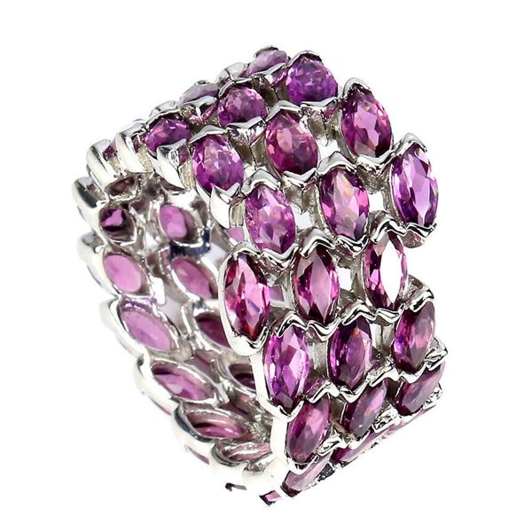 Natural Unheated Rhodolite Garnet Ring