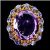 Image 1 : Natural Amethyst 23 ct Sapphire Tanzanite Ring