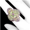 Image 1 : Natural Peridot  Rhodolite Garnet Sapphire Ring