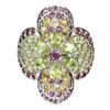 Image 2 : Natural Peridot  Rhodolite Garnet Sapphire Ring