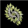 Image 2 : Natural  Marquise Peridot & Aquamarine Ring