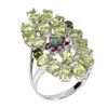 Image 2 : Natural Peridot Chrome Diopside Emerald Ring