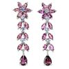 Image 2 : Natural Rhodolite Garnet Tanzanite  Earrings