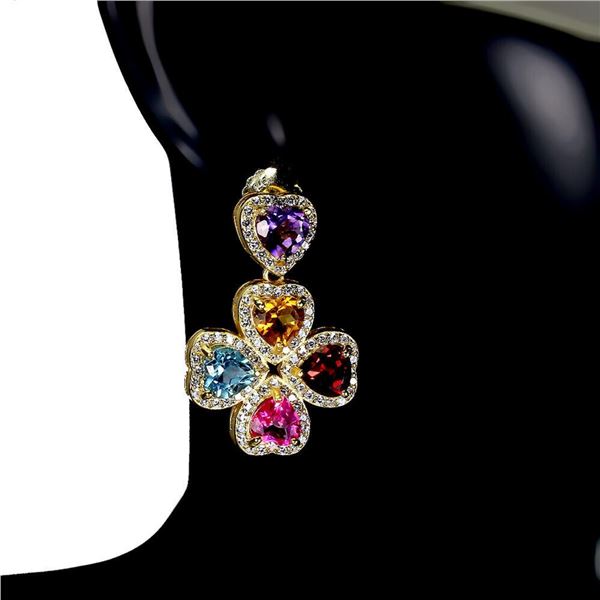 Natural Swiss Blue Topaz Earrings