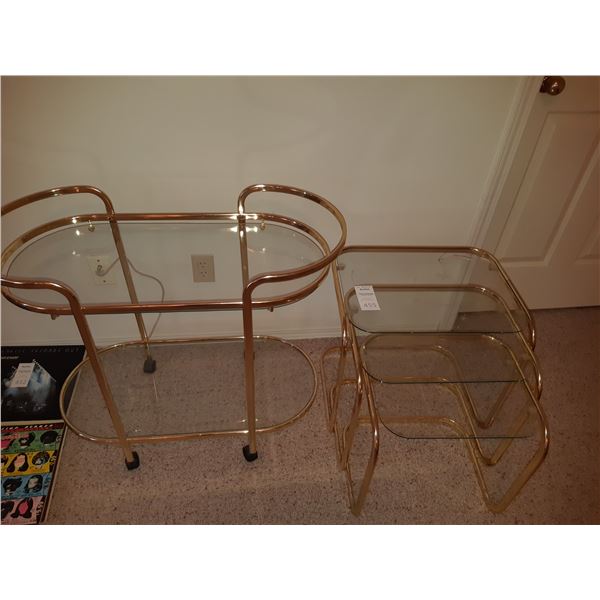 Glass and Brass tables B