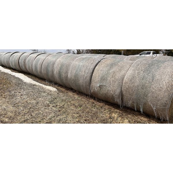 LOT OF 35 - NET WRAPPED 4 X 5 MIXED GRAIN STRAW BALES