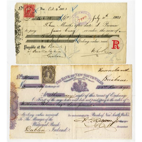 Bank of New South Wales, 1871 2nd of Exchange issued in Queensland