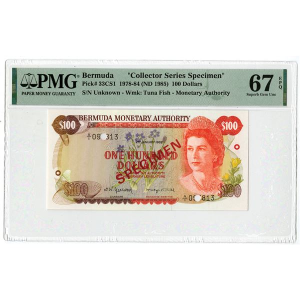 Bermuda Monetary Authority, 1978-84 (ND 1985), Collector Series Specimen