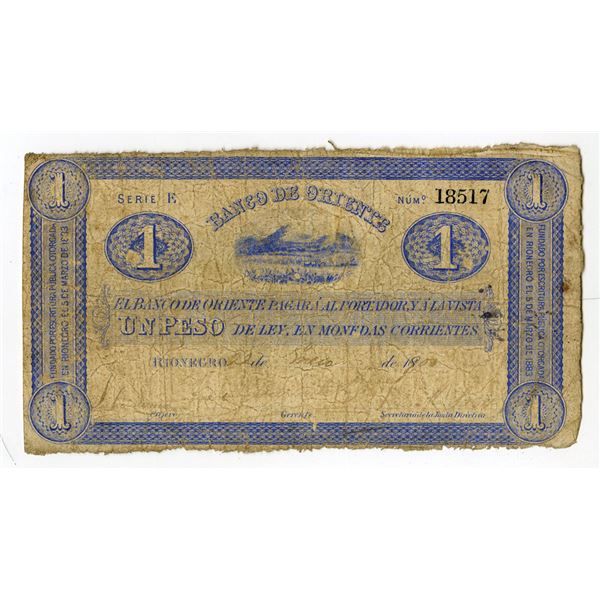 Paper Notes 1900 Banco de Oriente, 1900, Issued Note. - Archives International Auctions