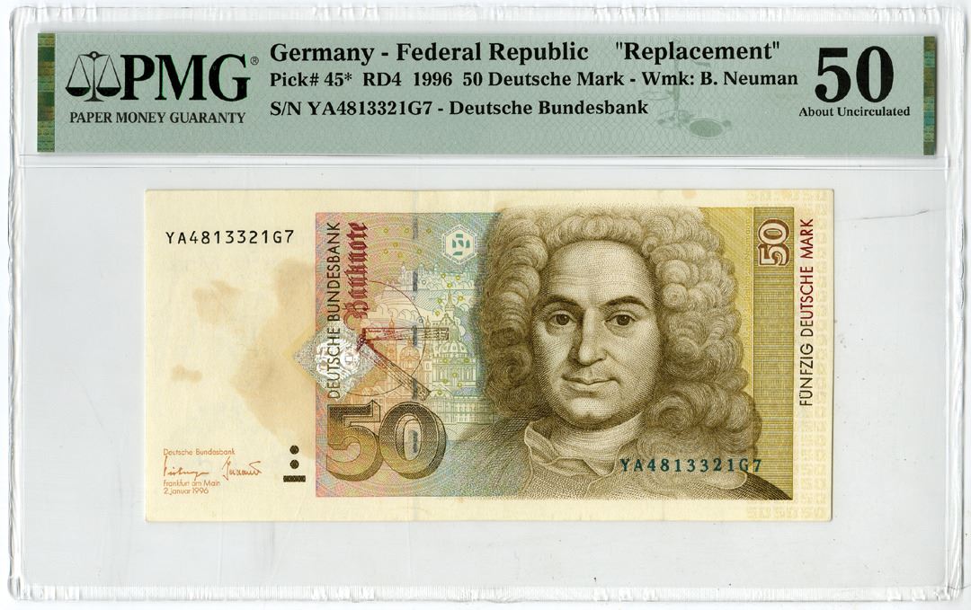 Deutsche Bundesbank, 1996, Replacement Banknote - Archives ...