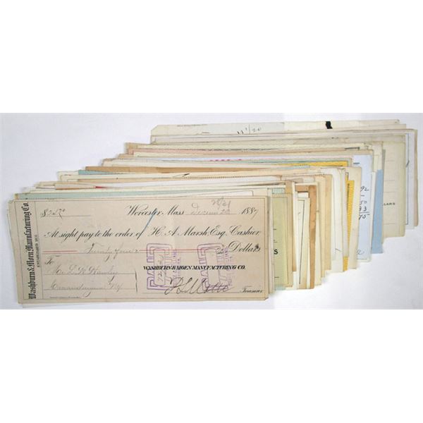 Assortment of Issued Bank Checks, 1862-1970, 140+ Pieces
