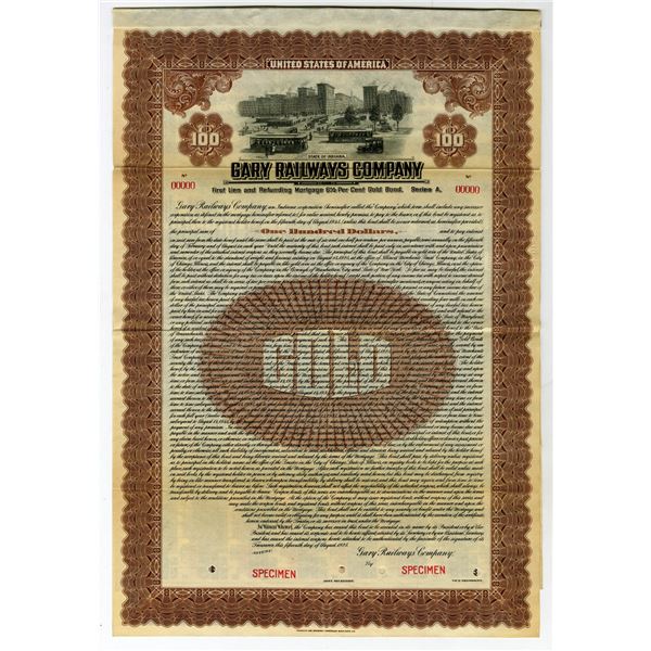 Gary Railways Co., 1925 Specimen Bond