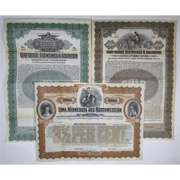 Iowa, Minnesota and North Western Railway Co., 1900 and Fort Dodge, Des Moines & Southern RR, Trio o