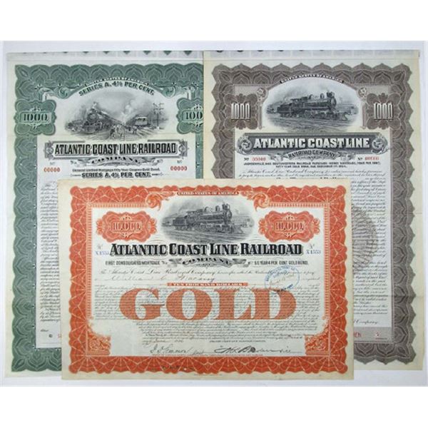 Atlantic Coast Line Railroad Company, 1904-26, Trio of Bonds