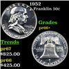Image 1 : Proof 1952 Franklin Half Dollar 50c Graded pr66+ By SEGS