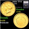 1851 Gold Dollar TY-I $1 Graded au58 BY SEGS