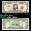 1963 $5 Red Seal United States Note Grades vf+