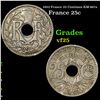 1923 France 25 Centimes KM-867a Grades vf+