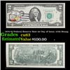1976 $2 Federal Reserve Note 1st Day of Issue, with Stamp Grades Select CU