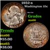Image 1 : 1952-s Washington Quarter 25c Grades GEM+ Unc