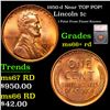 1950-d Lincoln Cent Near TOP POP! 1c Graded ms66+ rd By SEGS
