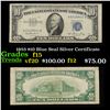 1953 $10 Blue Seal Silver Certificate Grades f+