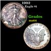 Image 1 : 1992 Silver Eagle Dollar $1 Grades Choice Unc