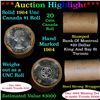 ***Auction Highlight*** Full Roll of Silver 1964 Canadian Dollar with Queen Elizabeth II, 20 Coins i