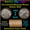 ***Auction Highlight*** Shotgun 1900 & 'P' Ends Mixed Morgan/Peace Silver dollar roll, 20 coin Carso