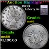 ***Auction Highlight*** 1900 Liberty Nickel 5c Graded ms66 BY SEGS (fc)