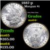 Image 1 : 1887-p Morgan Dollar $1 Grades Choice+ Unc