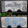 April 6, 1863 $5 Confederate States of America (C.S.A.) Note, T-60 Grades vf++