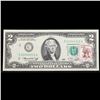 Image 2 : 1976 $2 Federal Reserve Note 1st Day of Issue, with Stamp Grades Gem CU