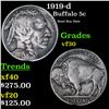 1919-d Buffalo Nickel 5c Grades vf++