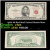 1953 $5 Red Seal United States Note Grades vf+