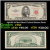 1953B $5 Red Seal United States Note Grades vf++