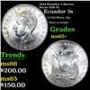 1944 Ecuador 5 Sucres Silver KM-79 Grades GEM+ Unc