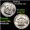 Image 1 : 1949-p Franklin Half Dollar 50c Grades GEM+ FBL