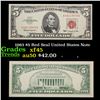 Image 1 : 1963 $5 Red Seal United States Note Grades xf+